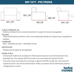 Poltrona Reclinável Mh-1217 Herval Estofada Motorizada Veludo Cinza C - 6