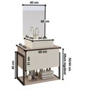 Ver imagem 2 de Kit Gabinete Banheiro Completo Industrial Tech 60cm Madeirado/branco - Cuba Branca