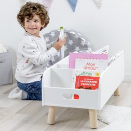 Porta Livros Revisteiro Infantil De Chão c/ pé palito - Montessori - 80cm - 2