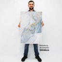 Ver imagem 2 de Quadro Decorativo em Canvas Abstrato Mármore Azul Suave TaColado Borda Infinita 90 x 60cm