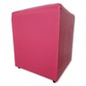 Puff Banqueta Quadrado Cubo Decorativo Courino e Suede Rosa Courino - 3