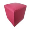 Puff Banqueta Quadrado Cubo Decorativo Courino e Suede Rosa Courino - 2