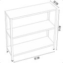 Ver imagem 2 de Estante de Aço 3 Prateleiras Reguláveis 30cm Multiuso Cinza