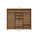 Ver imagem 4 de Guarda Roupa Casal 6 Portas (2 C/ Espelho) e 3 Gavetas C/ Pés Cb01t580 Canela - Kappesberg