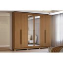 Ver imagem 1 de Guarda Roupa Casal 6 Portas (2 C/ Espelho) e 3 Gavetas C/ Pés Cb01t580 Canela - Kappesberg
