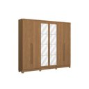 Ver imagem 2 de Guarda Roupa Casal 6 Portas (2 C/ Espelho) e 3 Gavetas C/ Pés Cb01t580 Canela - Kappesberg