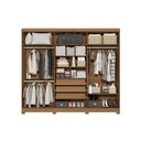Ver imagem 5 de Guarda Roupa Casal 6 Portas (2 C/ Espelho) e 3 Gavetas C/ Pés Cb01t580 Canela - Kappesberg