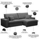 Ver imagem 3 de Sofá Retrátil Reclinável para Sala 3 Lugares 210cm Varsov F04 Veludo Cinza Escuro - Lyam Decor