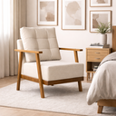Ver imagem 2 de Poltrona para Decoração Linho Bege - Moderna e Elegante