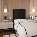 Ver mais imagens de Cabeceira Solteiro 90 Cm com Frame Cristal Corino Preto Artte