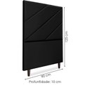 Ver imagem 3 de Cabeceira Solteiro 90 Cm com Frame Cristal Corino Preto Artte