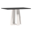 Ver imagem 1 de Mesa de Jantar Rubi 120x80 Cm com Vidro Off White Preto – New Ceval