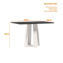 Ver imagem 2 de Mesa de Jantar Rubi 120x80 Cm com Vidro Off White Preto – New Ceval