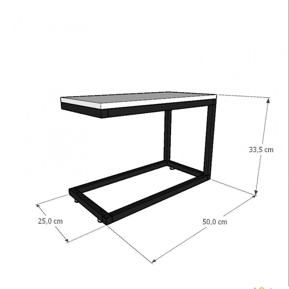 Mesa Lateral Preta Aparador de Sofa Sala Mesa Lateral Cama - 2