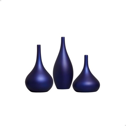 Trio de Garrafas Decorativas de Cerâmica Vasos Jasmim - Pintura Fosca
