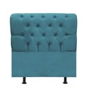 Ver imagem 1 de Cabeceira Estofada Cama Box Solteiro 100cm París Corino Azul Turquesa- Mabe Magazine