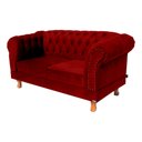Ver imagem 2 de Conjunto Sofá Namoradeira Chesterfield Capitonê Duque Suede Bordo Decoração, Recepção, Salas de Tv e