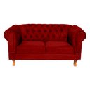 Ver imagem 1 de Conjunto Sofá Namoradeira Chesterfield Capitonê Duque Suede Bordo Decoração, Recepção, Salas de Tv e