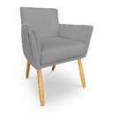 Ver imagem 4 de Kit 8 Poltronas Decorativa Leticia Suede Pés Palito Castanho - Pallazio