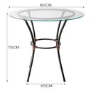 Ver imagem 3 de Mesa para Área Externa Redonda Happy Hour de Aço e Fibra Sintética e Vidro 80 cm Acesse Móveis