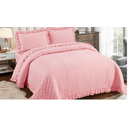 Ver imagem 1 de Kit Colcha Peplum Queen 3 pçs 2,40m x 2,60m Rosa Sonhare Sultan