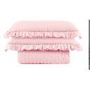 Ver imagem 2 de Kit Colcha Peplum Queen 3 pçs 2,40m x 2,60m Rosa Sonhare Sultan