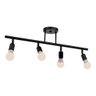 Spot Trilho 70 Cm para 4 Lâmpadas E27 pra Cozinha Preto - 1