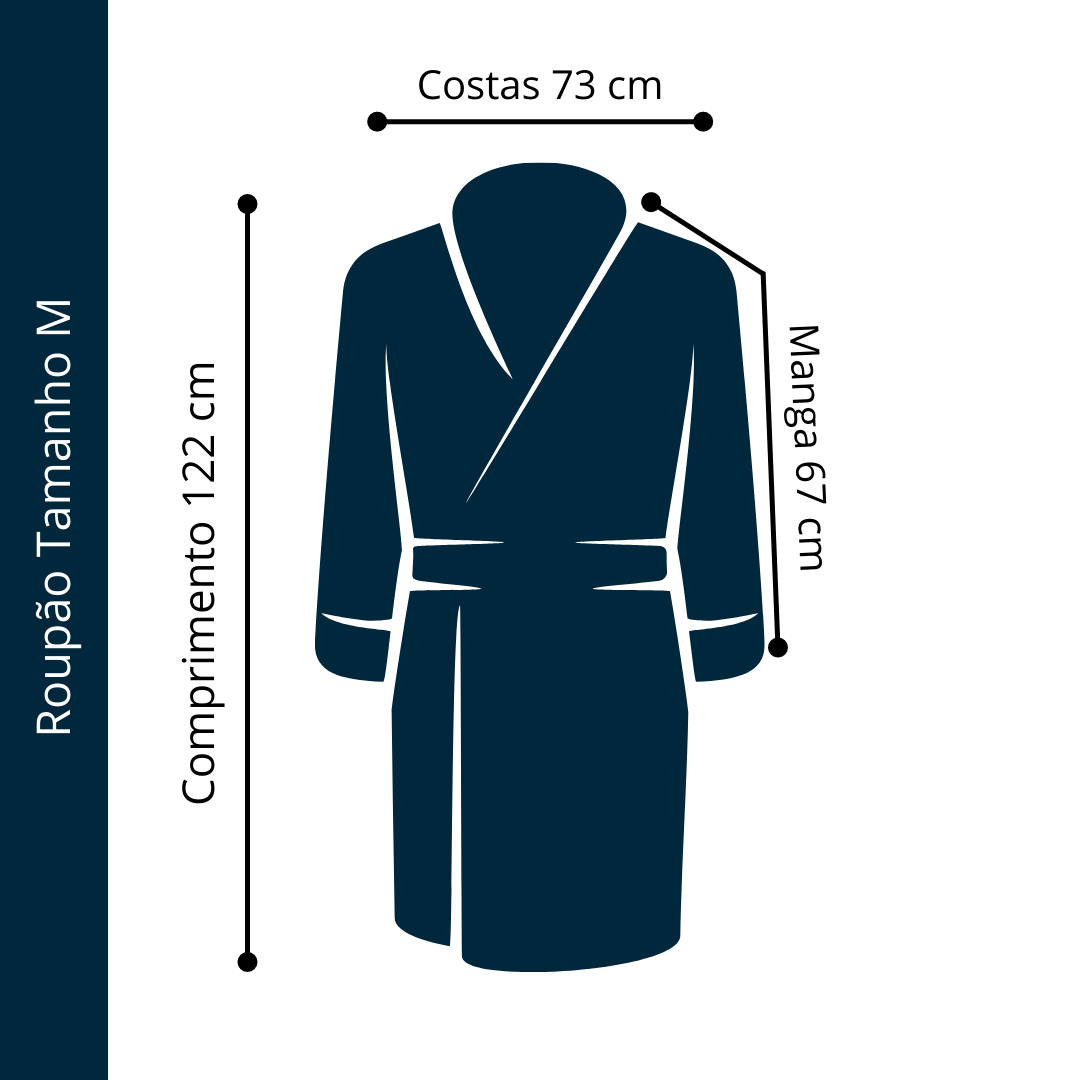 Roupão Masculino em Manta Microfibra Zono Enxovais Bege - P - 10