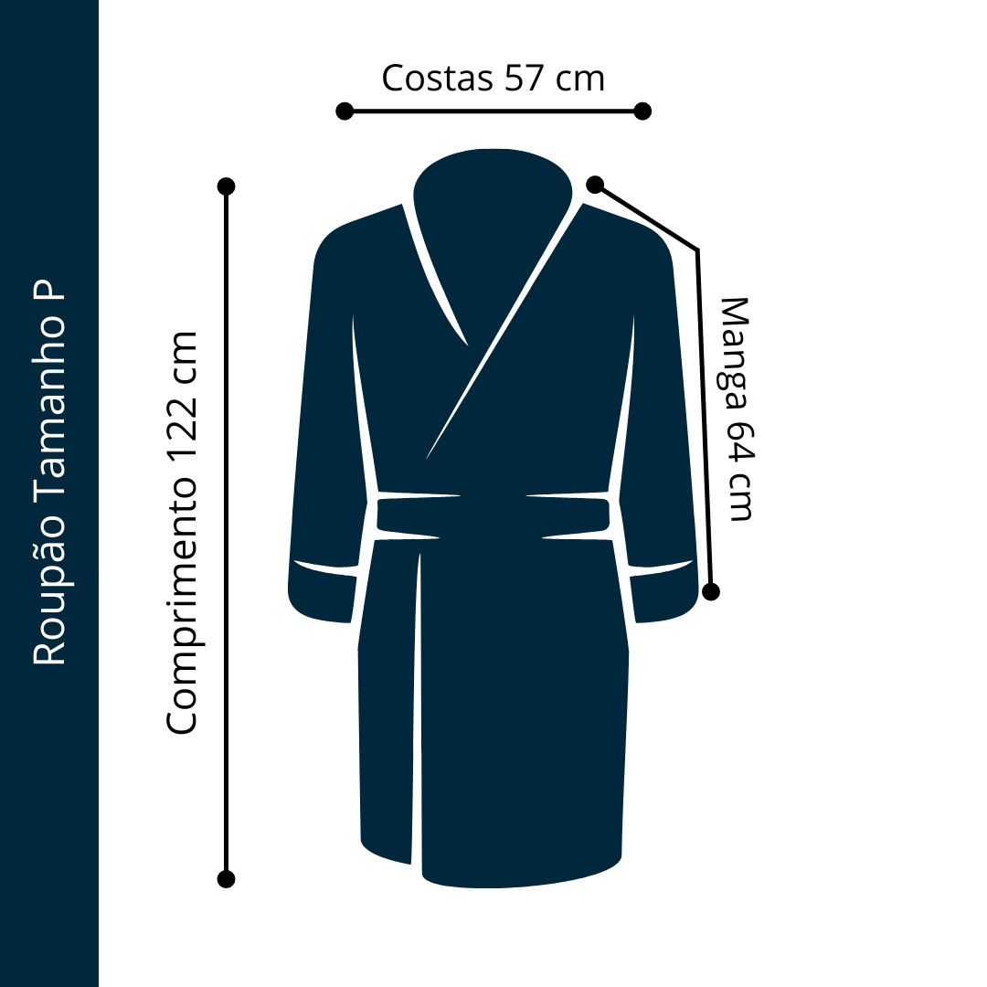 Roupão Masculino em Manta Microfibra Zono Enxovais Bege - P - 7