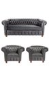 Ver imagem 1 de 1 Sofá 2.30 + 2 Poltronas Chesterfield Luiz Xv Suede Cinza Camuça /barbearia, Casa, Decoração,recepç