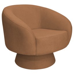 Poltrona Decorativa Liz Base Fixa Bouclê Terracota - Casaepoltrona - 1