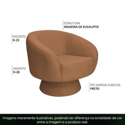 Poltrona Decorativa Liz Base Fixa Bouclê Terracota - Casaepoltrona - 3