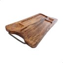 Ver imagem 6 de Tábua de Madeira Maciça P/ Churrasco Pegador Ferro Rústico:liso/marrom