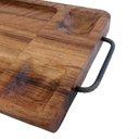 Ver imagem 2 de Tábua de Madeira Maciça P/ Churrasco Pegador Ferro Rústico:liso/marrom