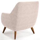 Ver mais imagens de Kit 02 Poltronas Decorativa Fixa Pés de Madeira Paloma D02 Veludo Bege B-309 - Lyam Decor