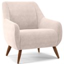 Ver imagem 3 de Kit 02 Poltronas Decorativa Fixa Pés de Madeira Paloma D02 Veludo Bege B-309 - Lyam Decor