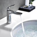 Ver imagem 4 de Torneira Bica Baixa para Banheiro Cuba Luxo Design Minimalista Misturador Monocomando