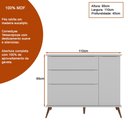 Ver imagem 4 de Conjunto Infantil Guarda Roupa e Cômoda Tina 100% Mdf Cinza Semi Brilho - Sallar Home