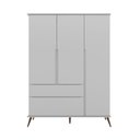 Ver imagem 1 de Conjunto Infantil Guarda Roupa e Cômoda Tina 100% Mdf Cinza Semi Brilho - Sallar Home