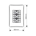 Ver imagem 2 de Tomada Tripla Fame Habitat Black 2P+T 20A com Placa 4x2 Preta