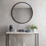 Espelho Redondo de Parede Estilo Minimalista 80 Cm - Preto - 4