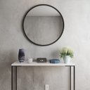 Ver imagem 4 de Espelho Redondo de Parede Estilo Minimalista 80 Cm - Preto
