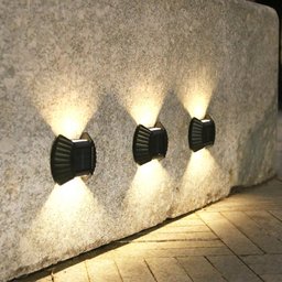 Luminaria Solar Parede Arandela Balizador Led Kit 4 Und Luz Decorativa Jardim Casa Quintal Seguran - 2