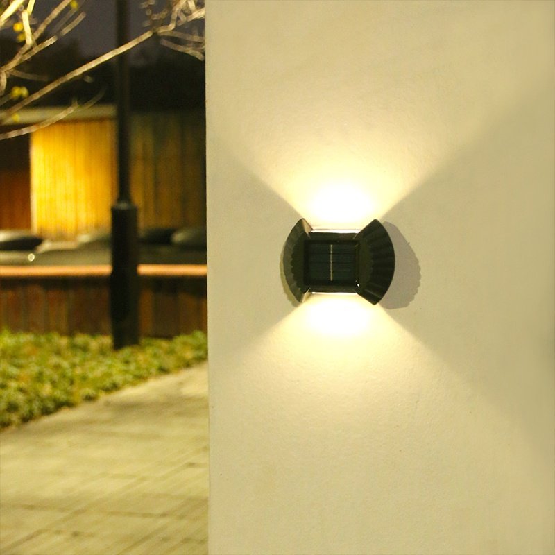 Luminaria Solar Parede Arandela Balizador Led Kit 4 Und Luz Decorativa Jardim Casa Quintal Seguran - 12