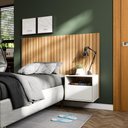 Ver imagem 2 de Cabeceira para Cama Box com Efeito Ripado 3d Cross Solteiro 90x60cm Freijó - Movelove