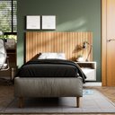 Ver imagem 1 de Cabeceira para Cama Box com Efeito Ripado 3d Cross Solteiro 90x60cm Freijó - Movelove