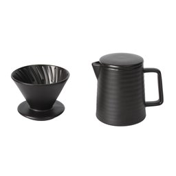 Bule Suporte para Filtro e Tampa Cerâmica Preta 600ml Wolff - 2