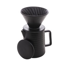 Bule Suporte para Filtro e Tampa Cerâmica Preta 600ml Wolff - 1