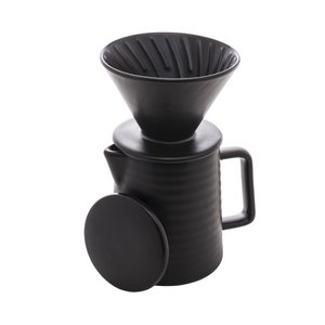 Bule Suporte para Filtro e Tampa Cerâmica Preta 600ml Wolff