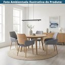 Ver imagem 5 de Kit 2 Cadeiras Lafayette Fratini Tecido Grafite Encosto Madeira Natural Base Aço Carbono Amadeirado